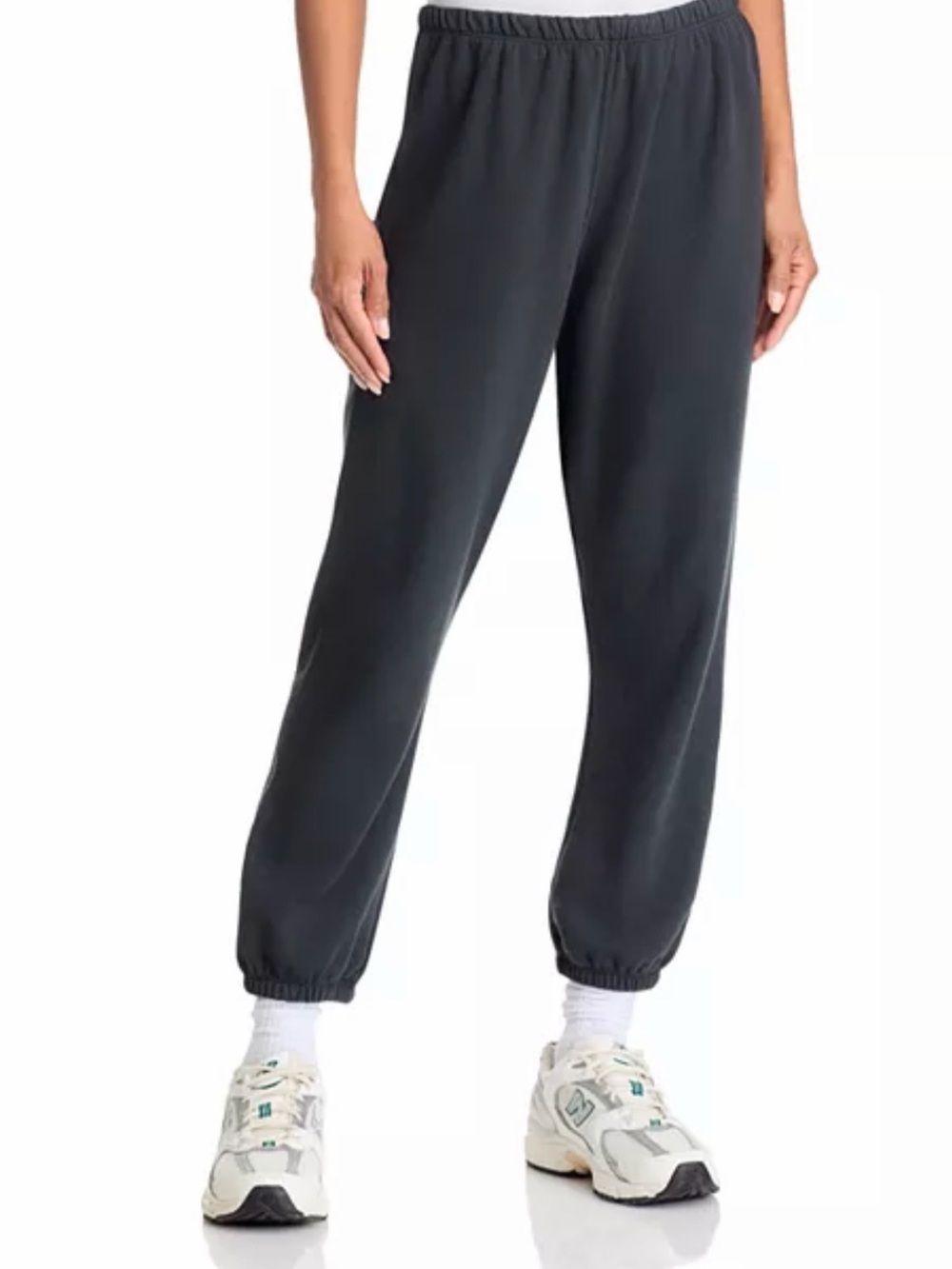 Perfectwhitetee French Terry Cotton Joggers Vintage Black Size Medium